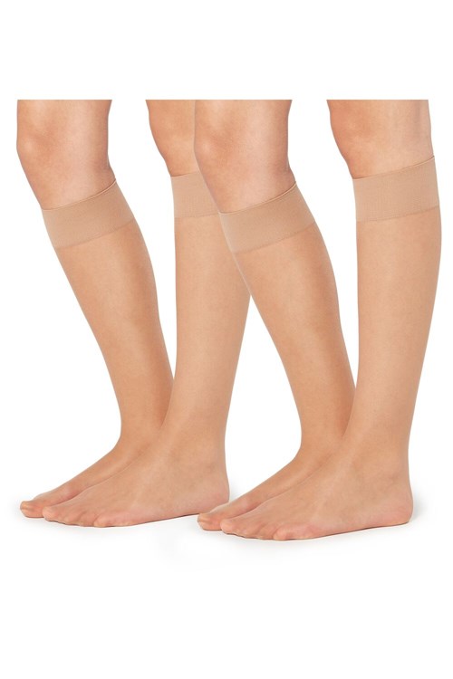 Tezenis 2 X 20 Den Appearance Sheer Knee-Highs Nude Nude 1748 | 5764-KGCBF