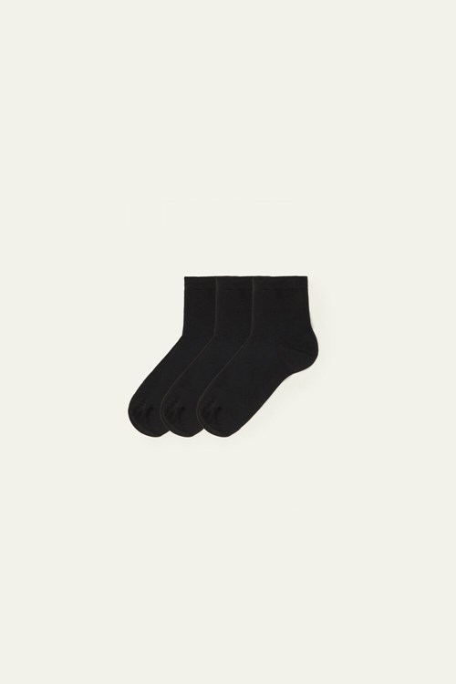Tezenis 5 X SHORT COTTON SOCKS Czarne Czarne | 1726-ZTAOP