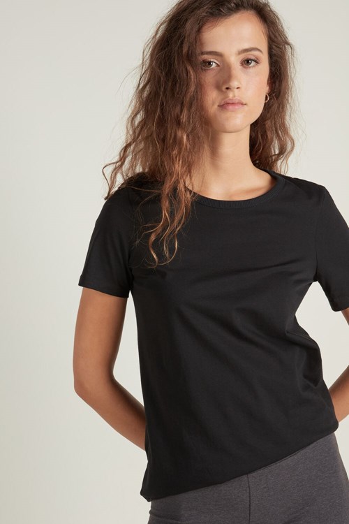 Tezenis Basic Jersey T-Shirt Czarne Czarne | 3145-EDJWV