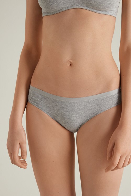 Tezenis Bawełniane Panties Szare Głęboka | 3759-BJUDG