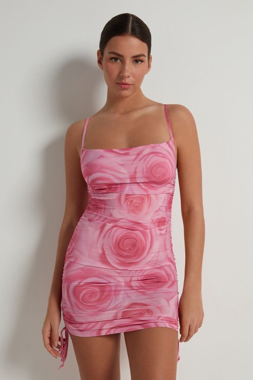 Tezenis Bez Rękawów Sukienki with Drawstrings Różowe Różowe | 1074-TQLJW