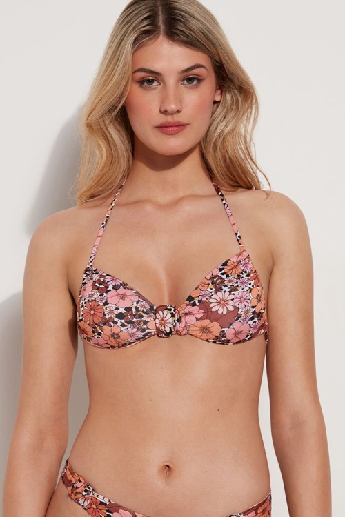 Tezenis Flower Animal Print Bra Styl Bikini Top Floral Floral Animal Print 581v | 9325-OGPWH