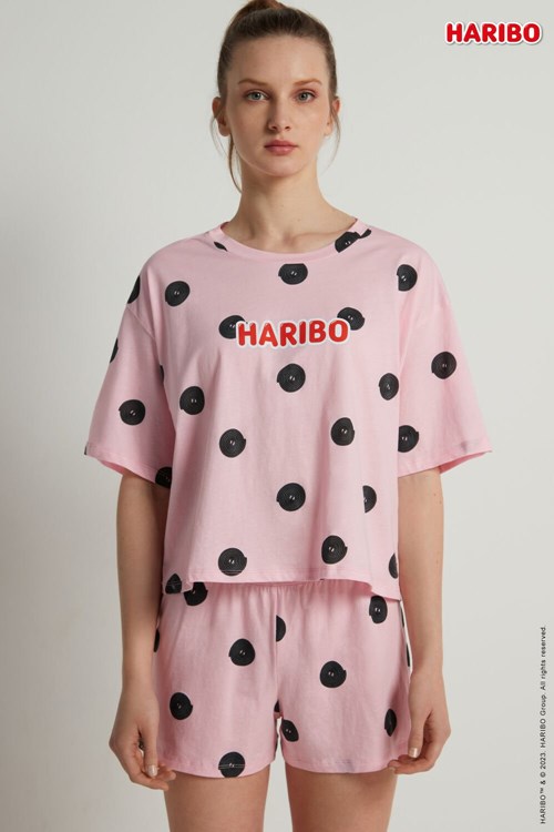 Tezenis Haribo Wheels Krótkie Bawełniane Pajamas Różowe Różowe | 0698-WXIMS