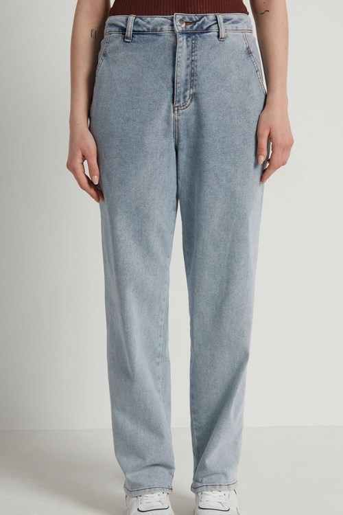 Tezenis High-Stanem Denim Joggers with 4 Pockets Niebieskie Głęboka Niebieskie | 1325-DRKVO