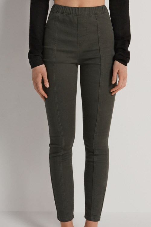 Tezenis High Stanem Seamed Leggings Zielone Zielone | 5846-XSFWP