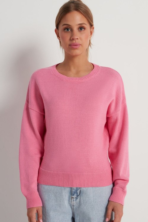 Tezenis Long Sleeve Crewneck Sweatshirt in Bawełniane Różowe Różowe | 5291-JGPWV