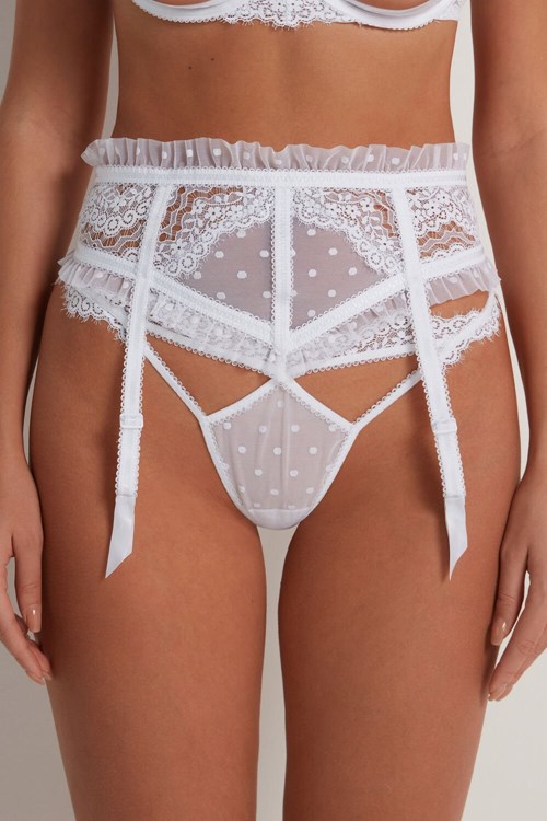 Tezenis Marry Me Koronkowe Garter Belt Białe Białe | 7216-THWQJ