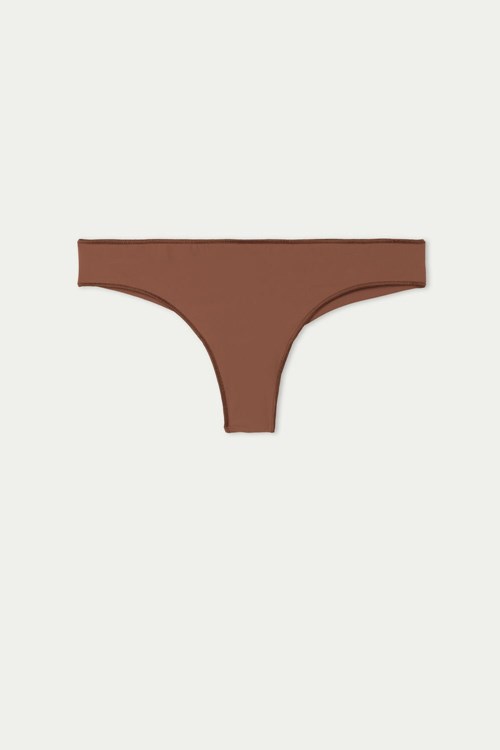 Tezenis Microfiber Brazilian Brązowe Brązowe | 1392-IVLCU