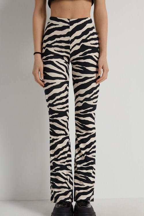 Tezenis Milano Stitch Light Dance Pants Animal Milk White/Black Zebra Print 306v | 9210-OPKDI