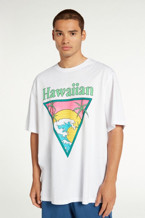 Tezenis Oversized Bawełniane T-Shirt Białe | 6534-TLDWI