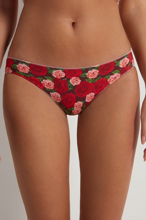 Tezenis Panties in Printed Microfiber Czerwone Różowe | 3249-JPAWL