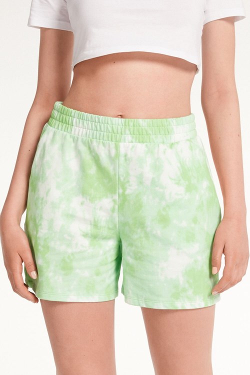 Tezenis Printed Fleece Shorts Zielone Zielone | 7319-TUWCQ
