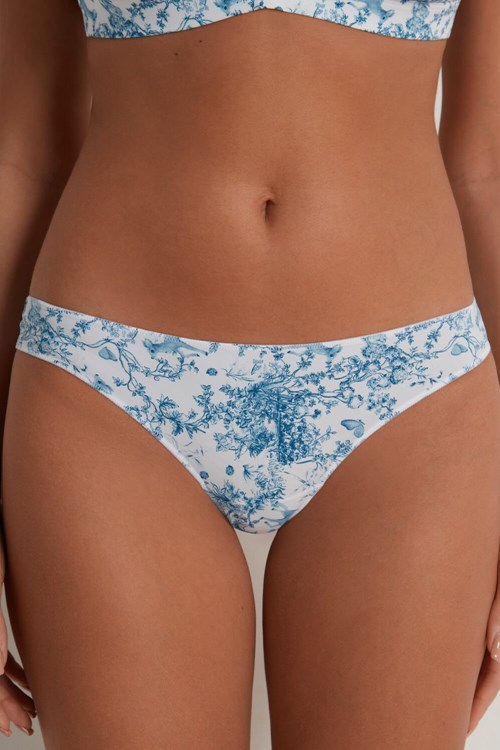 Tezenis Printed Microfiber Brazilian Panties Głęboka Niebieskie | 1694-NKLVZ