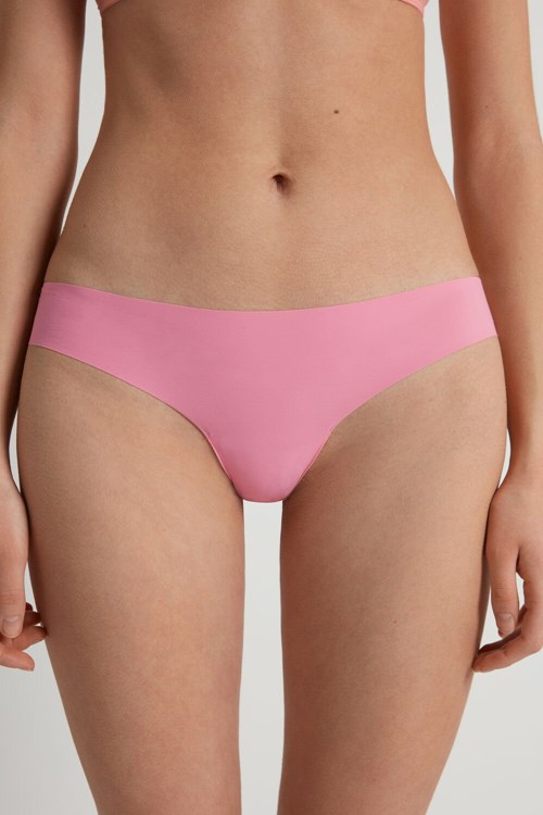 Tezenis Raw-Edge Microfiber Cheeky Różowe Różowe | 6850-FLZCO