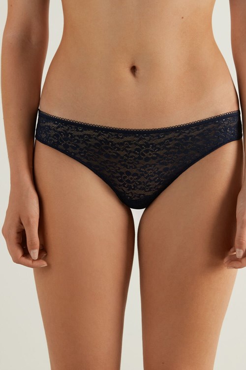 Tezenis Recycled Koronkowe Laser-Cut Microfiber Brazilian Panties Niebieskie Niebieskie | 0961-OKRHV