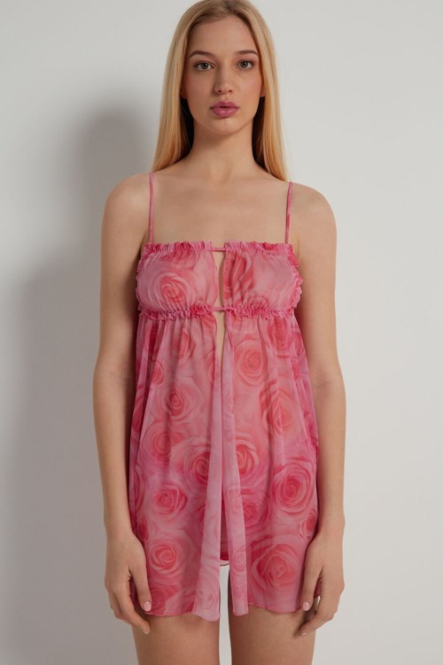 Tezenis Romantic Roses Slip Różowe Różowe | 0574-LCSJT