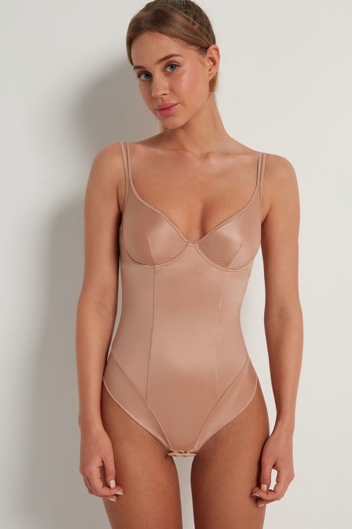 Tezenis Ultralight Shaping Balconette Bodysuit Nude Natural Blush 1905 | 3267-DLBFW